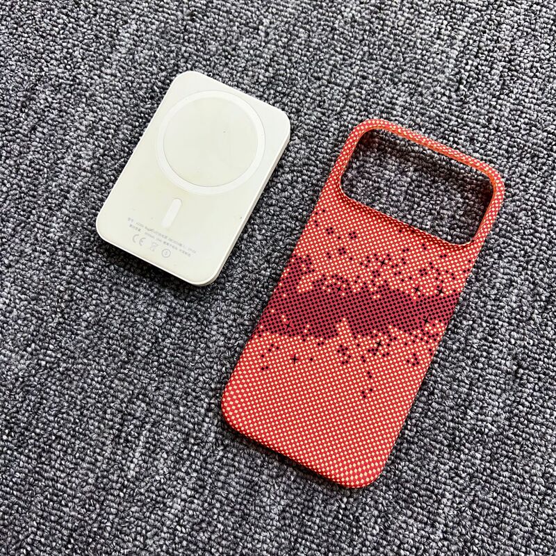 iPhone17ProMax碳纤维纹理手机壳磁吸半包苹果16磨砂PC超薄保护套|undefined