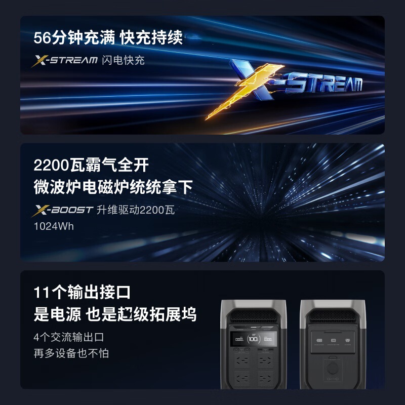 ECOFLOW Zhenghao 屋外電源 1800 ワット大容量ポータブル緊急バッテリーモバイル電源 DELTA 3|undefined