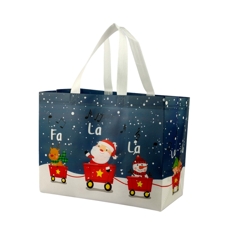 Bolso no tejido de Navidad bolso de mano logotipo personalizado gran película de dibujos animados transfronterizos alta sensación bolsa de embalaje de regalo