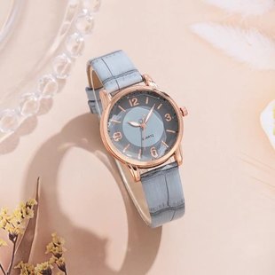 Small dial quartz women's watch two-color dial jelly belt diamond glass bamboo joint belt versatile watch gift
