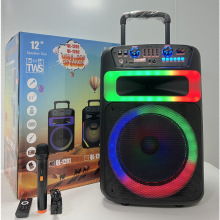 跨境12寸拉杆音响手提蓝牙低音炮音箱户外大功率摆摊扩音器批发