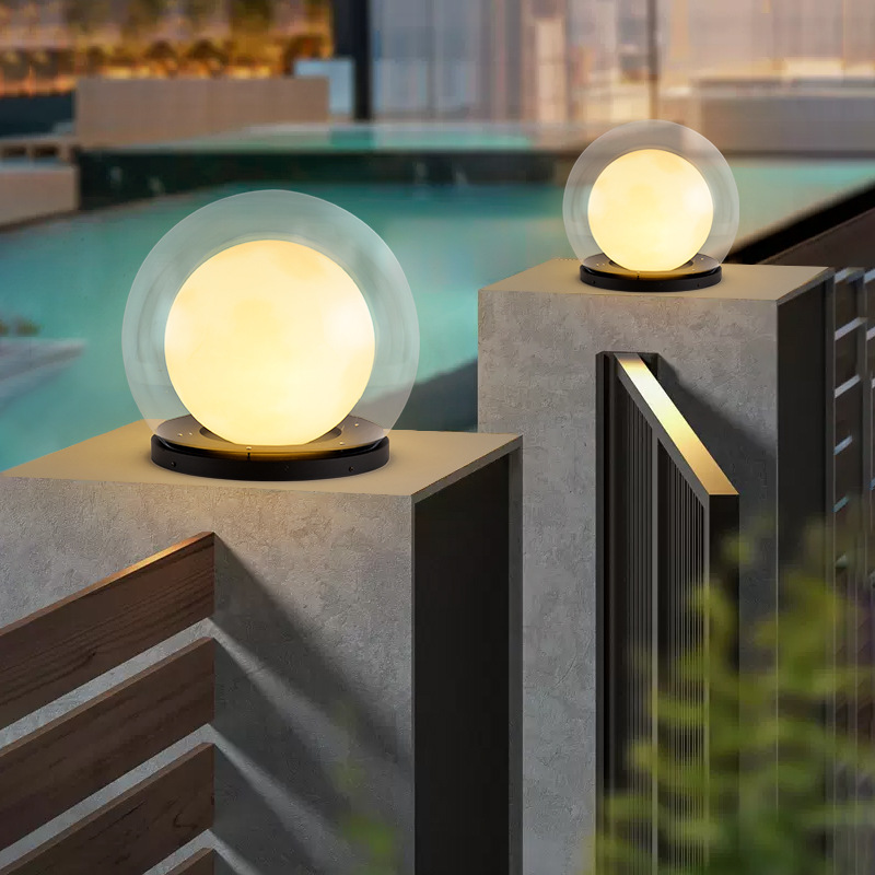 Luz al aire libre villa patio solar lámpara de césped luz de burbuja de luna nueva luz de atmósfera de jardín