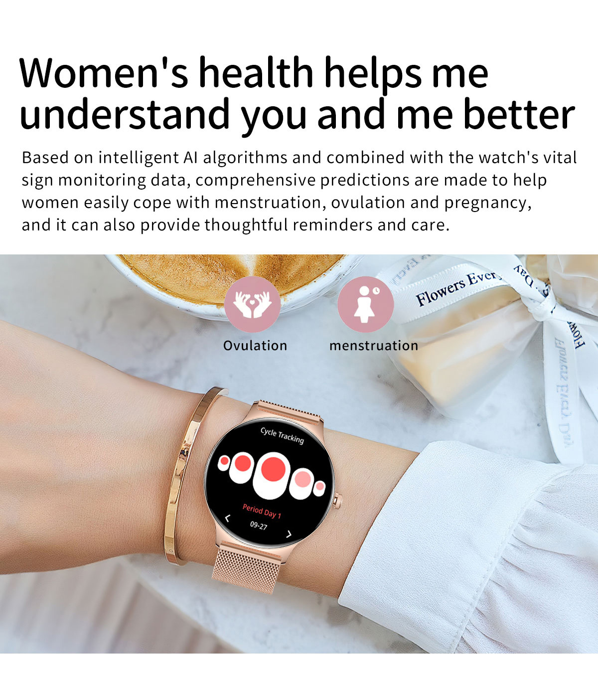 Smartwatch Pour Femme Avec Suivi De Santé Et Appel Bluetooth_voghion.com