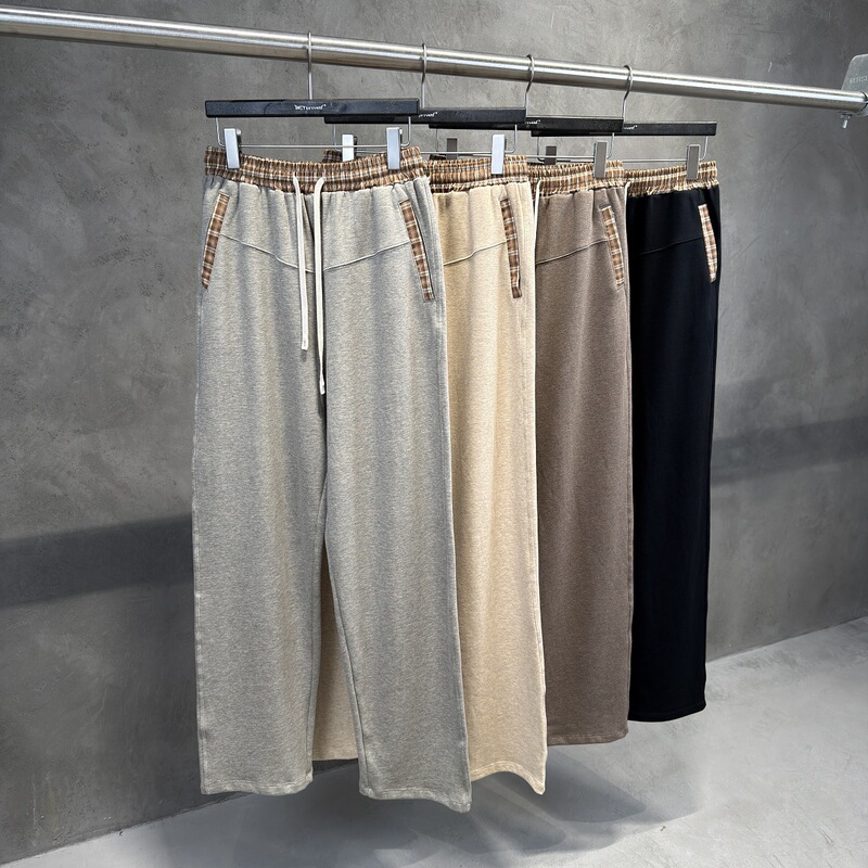 European and American high street style quiet luxury old money style floral yarn color-blocked long pants sweatpants European and American high street style quiet luxury old money style floral yarn color-blocked long pants sweatpants