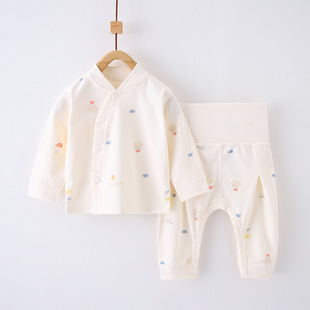 Autumn New Children's Underwear Set Cotton Partial Buckle Baby's Autumn Clothes Long Johns Men's High Waist Belly Protecting Women's Bottoming Pajamas