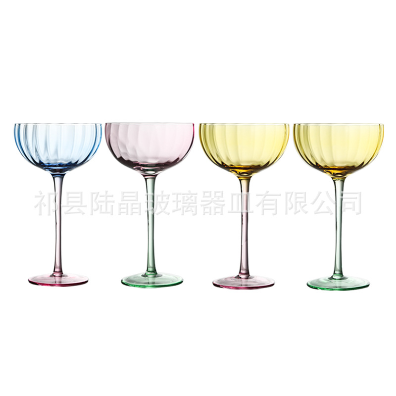 Taza de helado de estilo ins patrón de calabaza creativo taza de contraste de color de alto valor de color patrón vertical copa de vino taza de jugo de vidrio