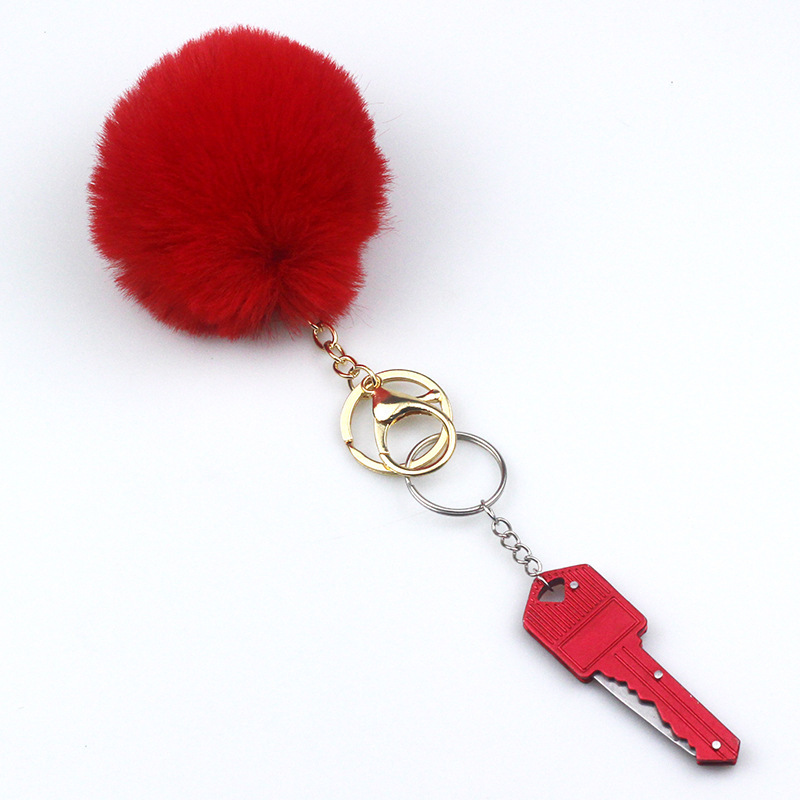 1 Piece Modern Style Geometric Plush Metal Bag Pendant Keychain display picture 7