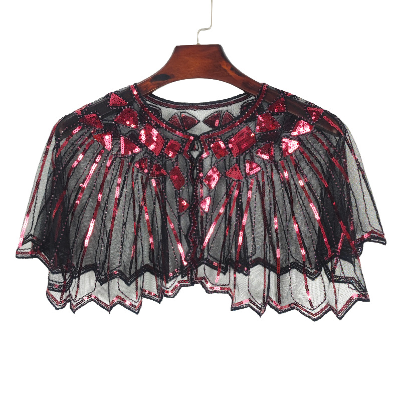 Damen Schultertuch Mit Pailletten Aus Mesh Für Den Sommer_voghion.com