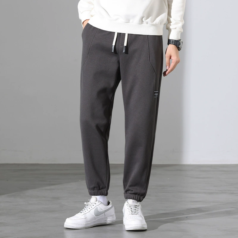 Зимние мужские повседневные брюки Толстые брюки до щиколотки Брюки до щиколотки в Корейском стиле Абразивные брюки Мужские брюки для подростков
