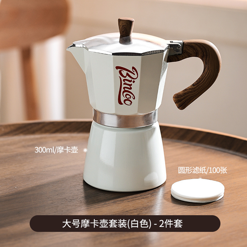 Cafetera Moka para uso doméstico, juego de cafetera pequeña de estilo italiano, máquina de extracción de café líquido. image 7
