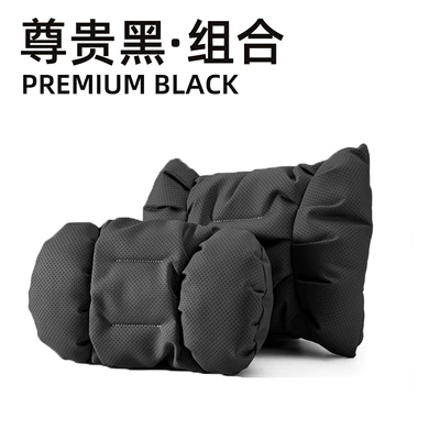 Car Lumbar Cushion Waist Support: Headrest - perforated-bubble-design-premium-black-headrest-lumbar-support