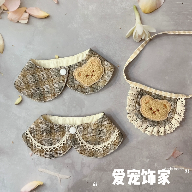 Домашний шарф ручной работы Майлард кошачий большой собачий ошейник нагрудник мультяшный медведь