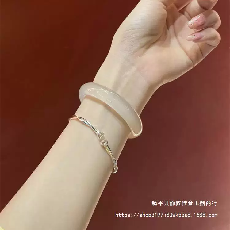 Д bracelet агат белый, имитация льда