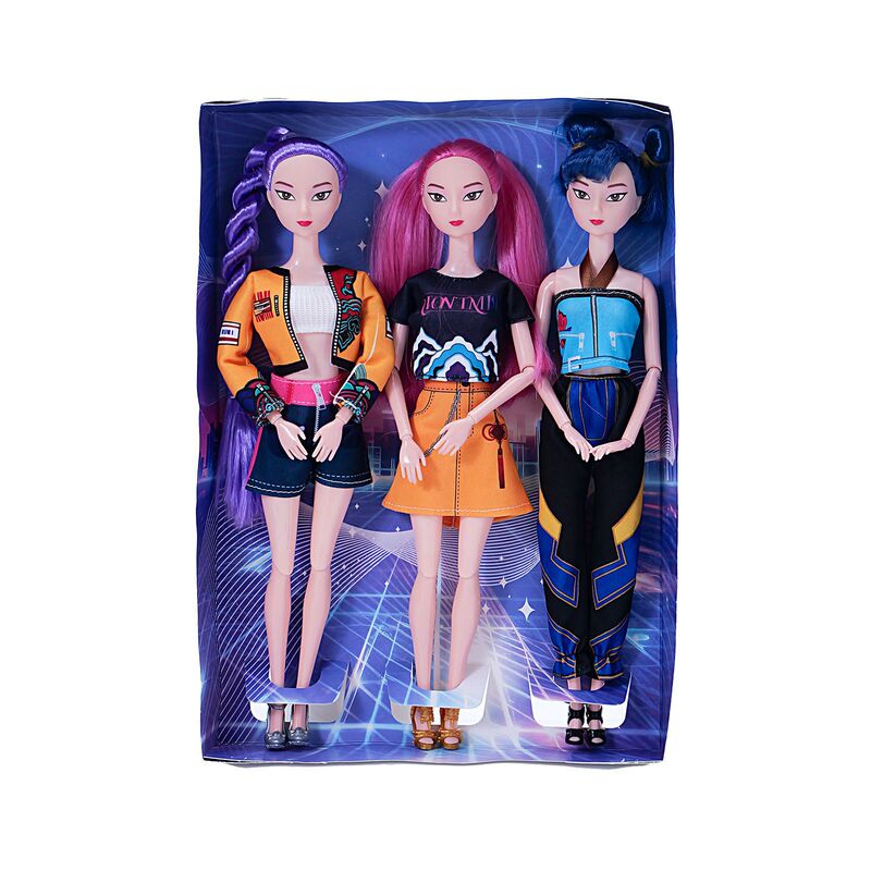 Wholesale Cross-Border Full Set of New K-Pop Demon Hunter Girl Group Dolls Lumi Zoe Mila Vinyl Figure Toys
