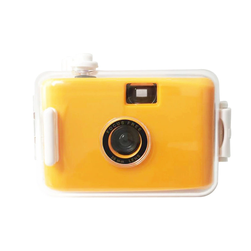 Yellow retro camera, small toy, science, Birthday gift