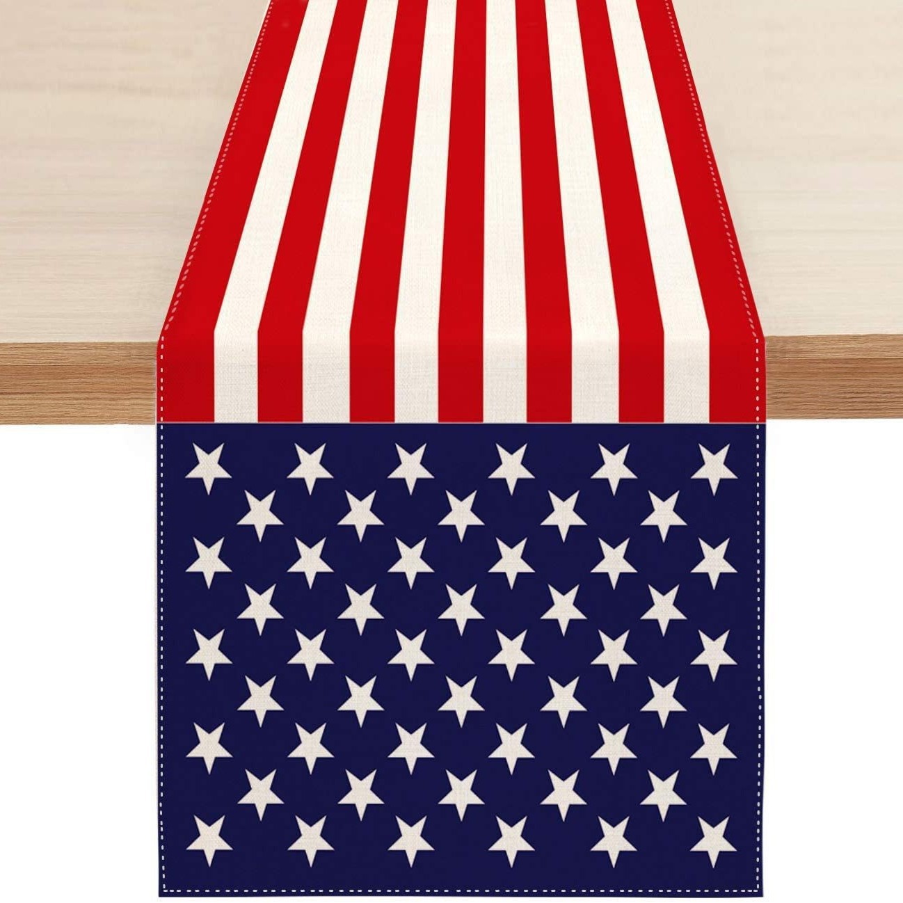 Transfronterizo 2024 Amazon nuevo día independiente pentáculo lino tabla bandera tabla de comedor tabla de té tabla de bandera
