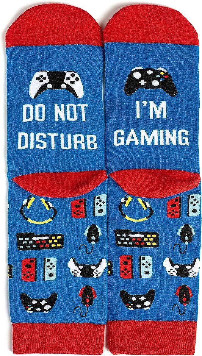 Letter Pattern Unisex Casual Letter Gamepad Cotton Crew Socks A Pair