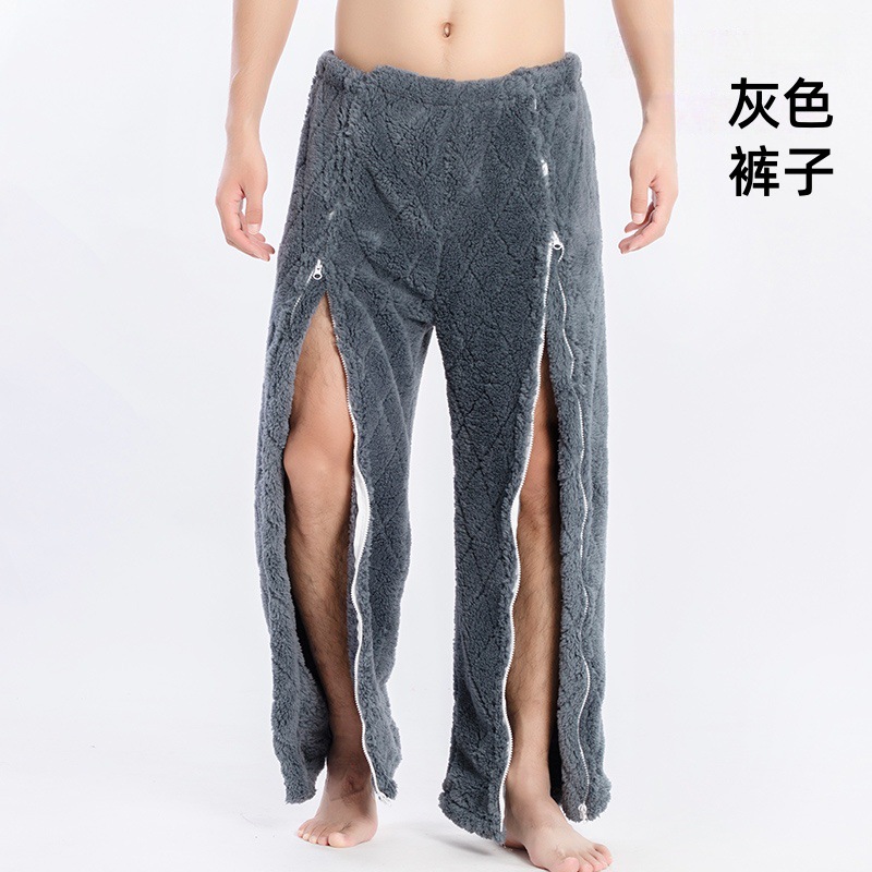 Men's cotton velvet gray pants