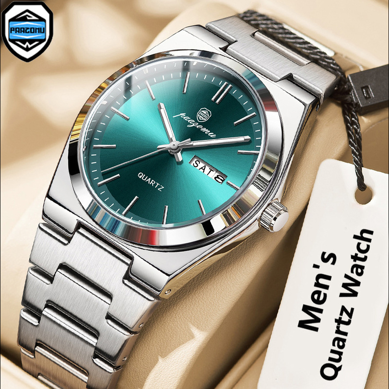 Paazomu Ultra-Thin Men's Watch Waterproof Luminous Quartz Watch Cross-Border Aliexpress Temu Hot-Selling Dropshipping