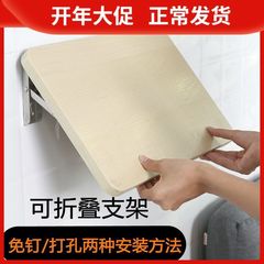 &可折叠置物架免打孔厨房墙上置物板壁挂桌一字隔板折原木