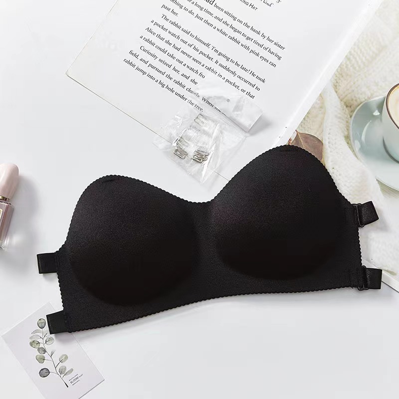 Alta calidad inalámbrico push-up tubo superior vestido de novia fuera del hombro entrega transparente correa de hombro de las mujeres belleza espalda ropa interior lote