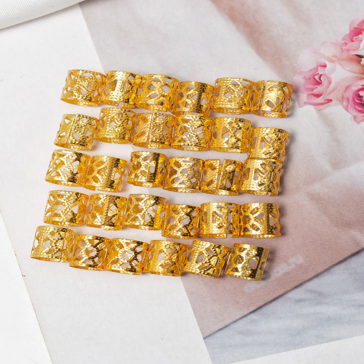 Europeo y americano sucio trenza joyería decorativa anillo de pelo accesorios sucio trenza pelo anillo hebilla oculta trenza sucio trenzado accesorios para el cabello para las mujeres