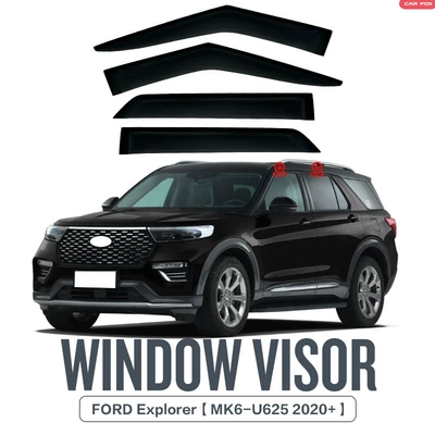 Rain shield — Window Visors - standard-packaging-explorer-explorer-mk6-u625-2020-2025-plexiglas-no-bright-strips-rain-shield
