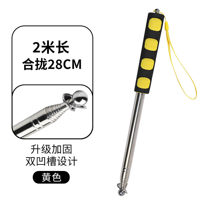 Guía turística retráctil mano fija 2 m bandera 1 m al aire libre engrosse contraído bandera 3 m latigaz 2.5