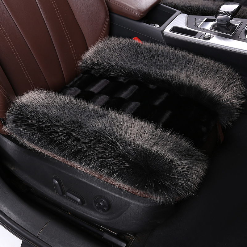 冬の自動車座布団はキツネの毛をまねてミンクの毛をまねて滑り止めの高い毛の3つのセットの柔らかい快適な通用座布団をまねます。|undefined