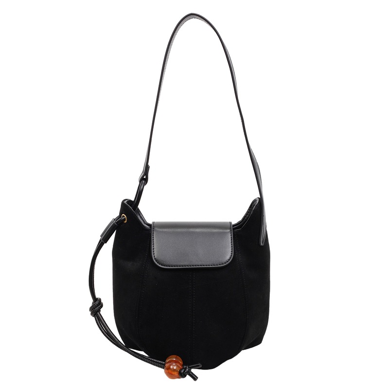 Otoño y invierno bolsos populares de moda mujeres nuevas bolsas de cubo de piel de ciervo transfronterizas de alta calidad retro versátil bolso de hombro