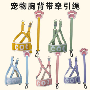 Pet Shop Outdoor Breathable Leash Dog Harness Medium and Large Dog Corgi Fur Labrador Dog Walking Leash