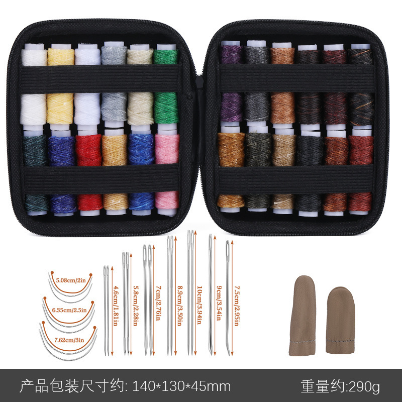越境で人気の革細工用具、手縫いセット、DIY縫製針とワックス糸の組み合わせセット|undefined