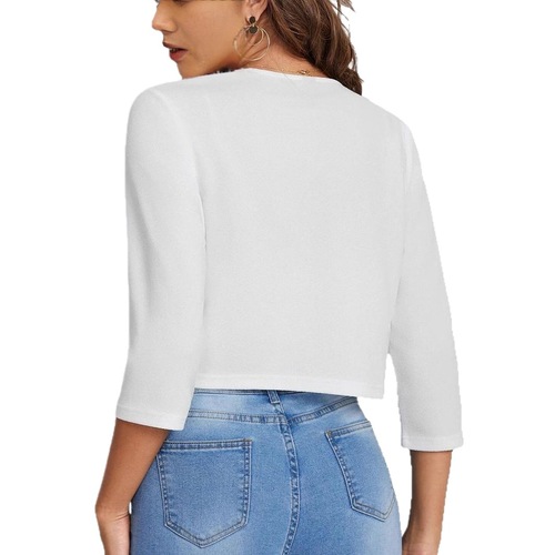 European and American Cross-Border Spring/Summer Solid-Color Short Suit Jacket Women's Fashion Cardigan Top European and American Style Retail & Wholesale
