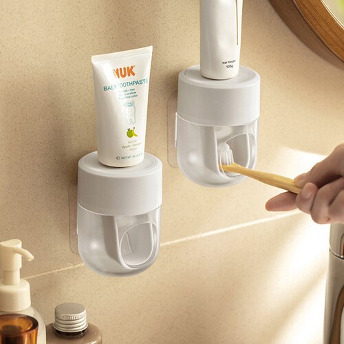 Children's toothpaste squeezer plastic fully automatic wall-mounted home punch-free storage rack lazy bathroom artifact