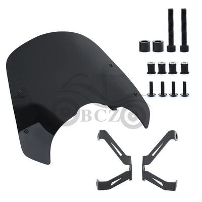 Motorcycle Modification Parts Suitable for Kawasaki Ninja Vn650 Modified Front Windshield Front Windscreen (Motorcycle front windshield) - black