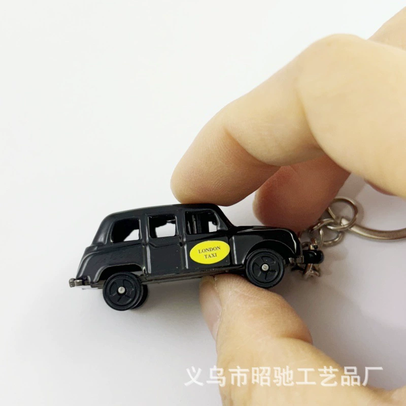 Ключница (Zhaochi) подвеска в виде двухэтажного автобуса, цинковый сплав, 50×23×15 мм, никелированное покрытие