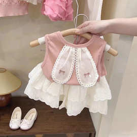 波姆熊 乐果果2023夏季中小女童连衣裙 童装厂家一手直播货源批发