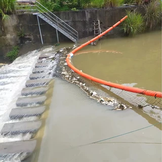 20*100一体式水上拦垃圾浮筒 小河道水草落叶拦截浮筒 拦污浮筒