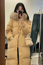 香榭颂大毛领羽绒棉服女长款宽松加厚冬季新款新中式过膝外套