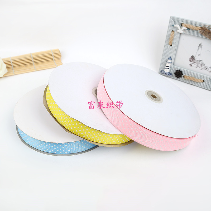 Cinta al por mayor 2,5 cm color Polka Dot cinta DIY cinta decoración de vacaciones horquilla para niños banda para el cabello