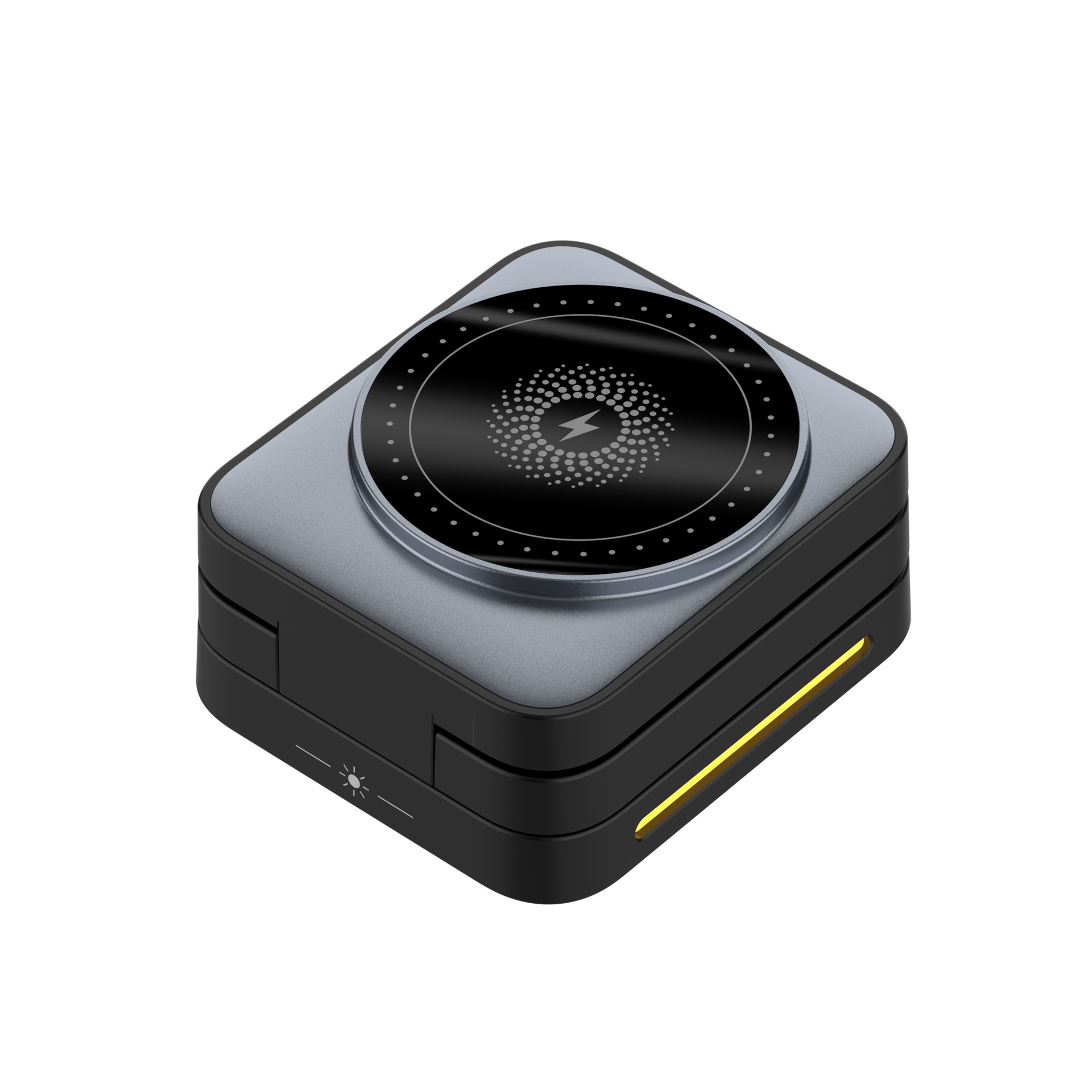 Cargador inalámbrico magnético plegable tres en uno, luz nocturna táctil, soporte vertical para teléfono móvil de escritorio, cargador inalámbrico al por mayor