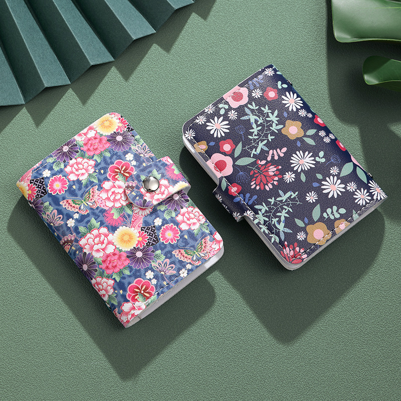 Bolsa de tarjetas antirrobo de pintura al óleo de estilo nuevo certificado de tarjeta de gran capacidad ultra delgada desmagnetizante bolsa de tarjetas bancarias