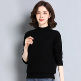 中老年半高领羊毛衫大码宽松套头针织百搭加厚毛衣女装长袖打底衫，女装针织衫/毛衣，妃慕昵服饰