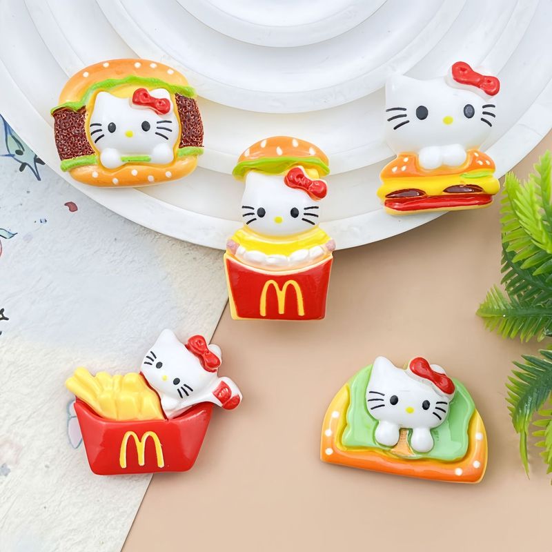 可爱薯条小猫树脂配件饰品手工diy手机壳钥匙扣冰箱贴发夹饰品材|undefined