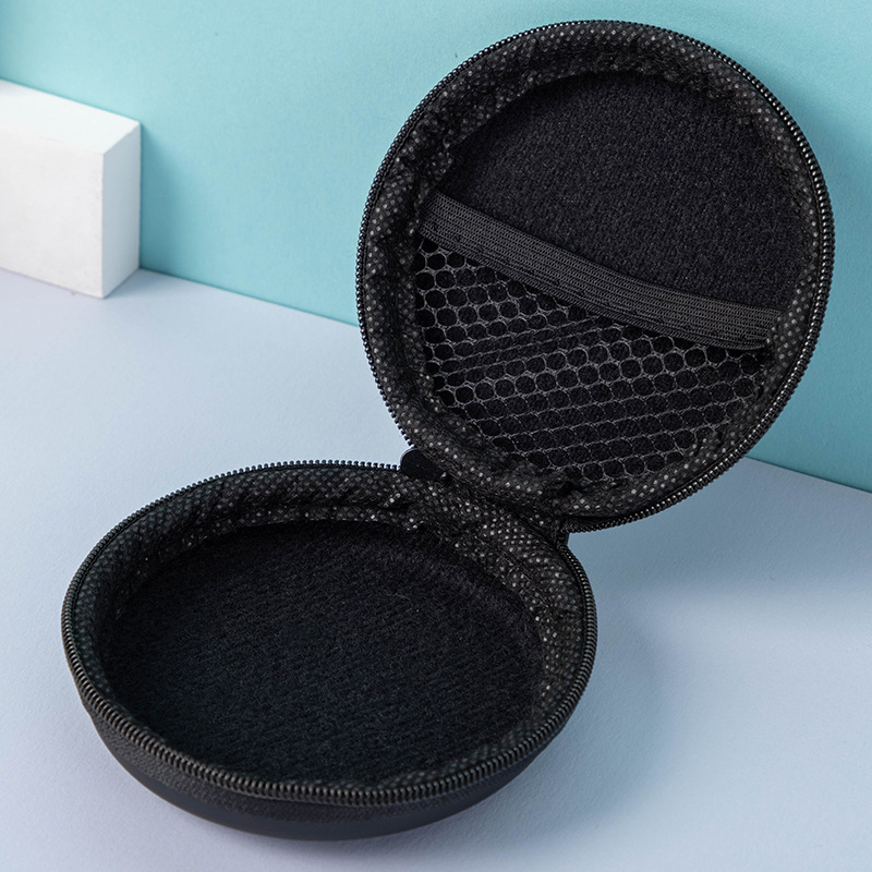 ポータブル円形evaイヤホン収納バッグbluetoothイヤホン収納ケースデータケーブル収納ケース|undefined