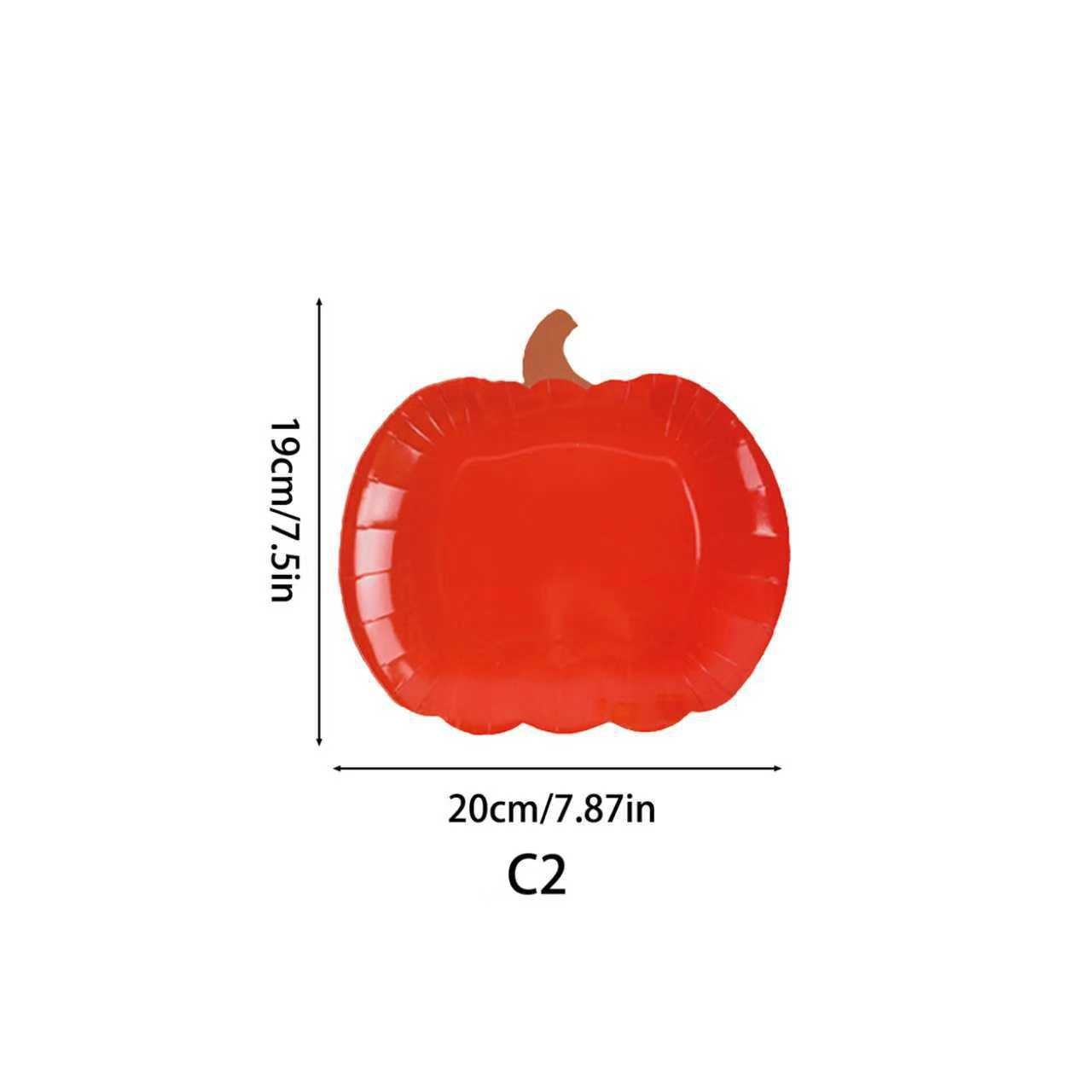 Transfronterizos Halloween forma de calabaza fiesta bandeja de papel desechable plato de fiesta conjunto de suministros de decoración