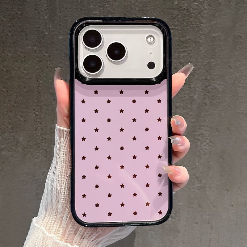 Foundation Little Star Is Suitable for Apple 17Pro Black Frame 16Pro Acrylic 14 Frosted 13 Korean Style 15Pro/16 Foundation Little Star Is Suitable for Apple 17Pro Black Frame 16Pro Acrylic 14 Frosted 13 Korean Style 15Pro/16