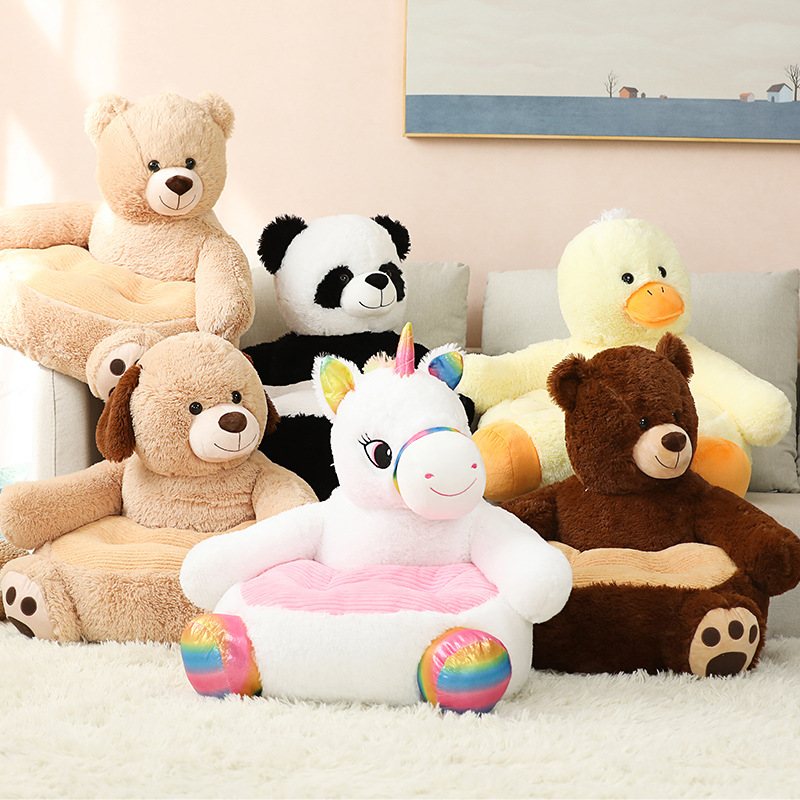Caricatura panda elefante juguetes de peluche niños perezoso sofá asiento