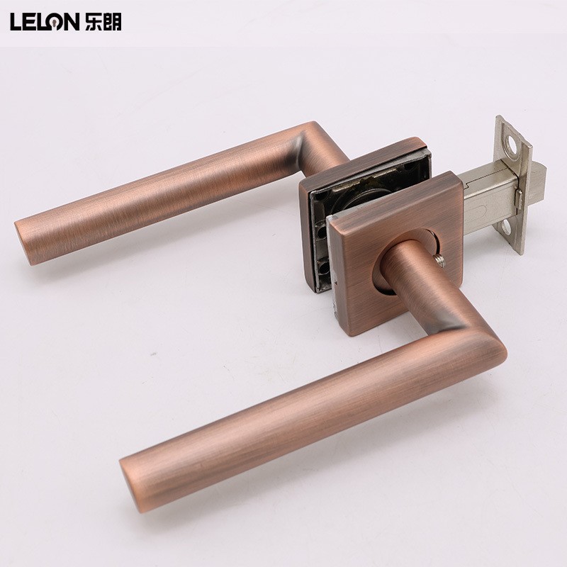 Acero inoxidable transfronterizo 304 cerradura de puerta americana cerradura cuadrada cerradura de mano de baño sin llave cerradura de puerta de lengua única cerradura de canal