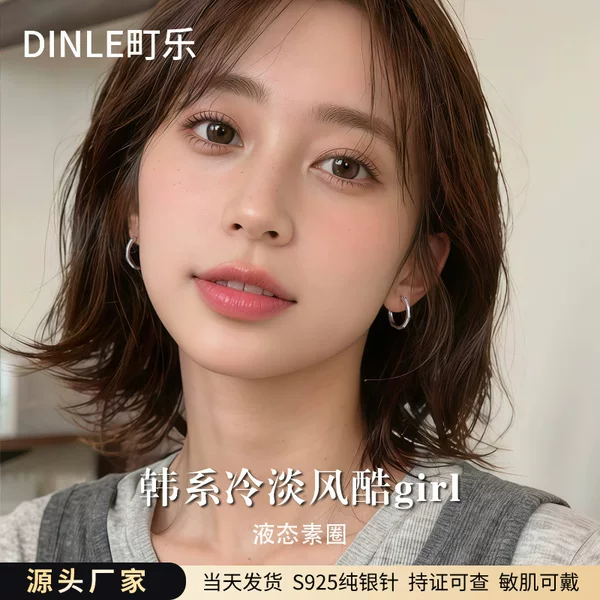 S925 Sterling Silver Needle Earrings in a Minimalist Style, Unique and High-End Hoop Earrings, Ear Studs, Ear Clips, Ear Accessories, 925 Silver